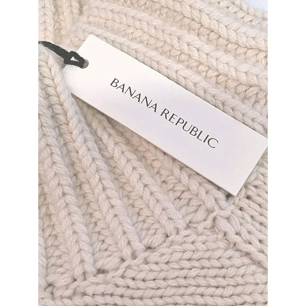 Banana Republic Merino Extra Fine Wool/Cotton Cable Knit Sweater Men's Size L